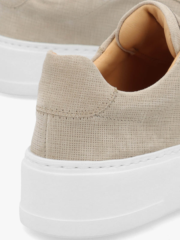 Park Mid Flatform Laceless Beige Suede Trainers