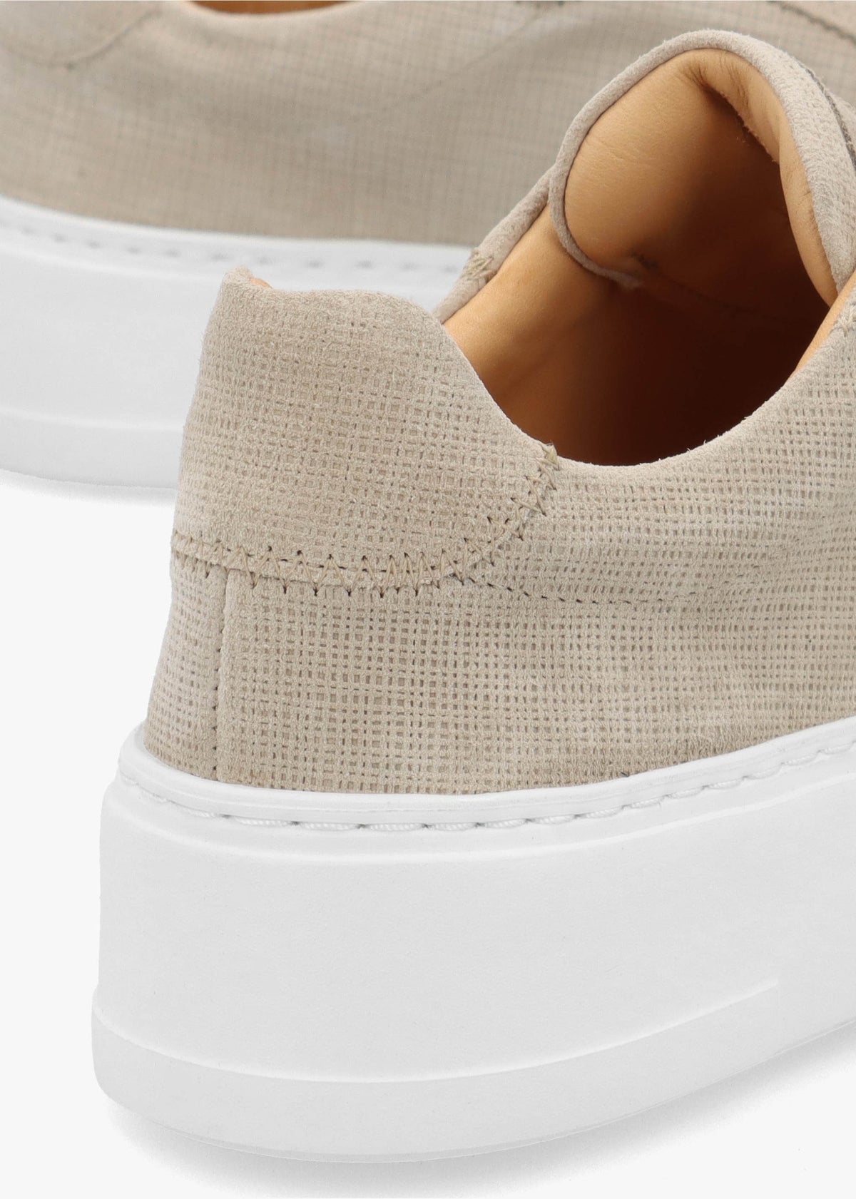 Park Mid Flatform Laceless Beige Suede Trainers