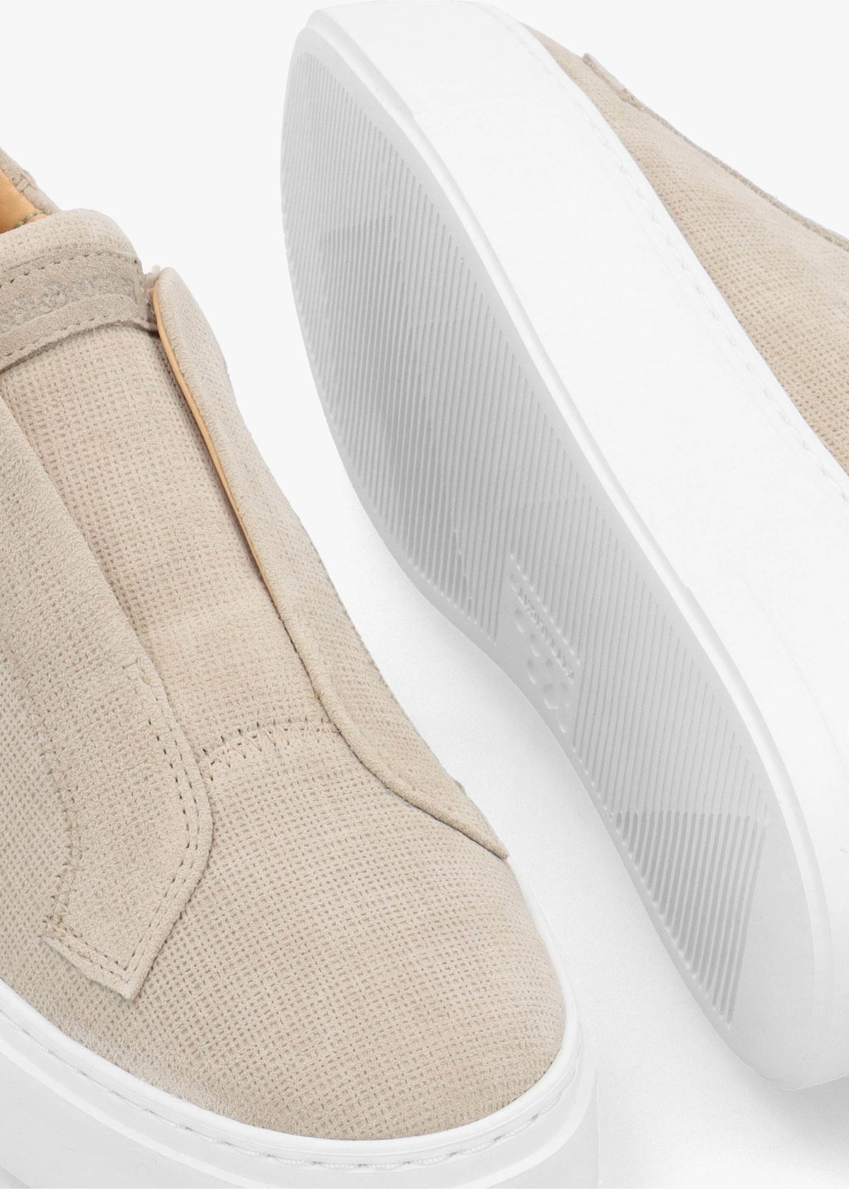 Park Mid Flatform Laceless Beige Suede Trainers