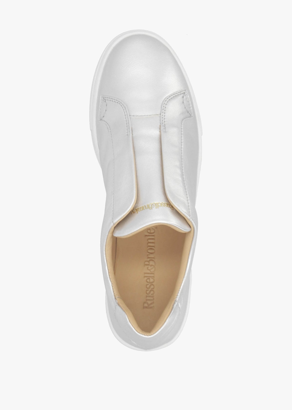Park Up Laceless Silver Leather Flatform Trainers