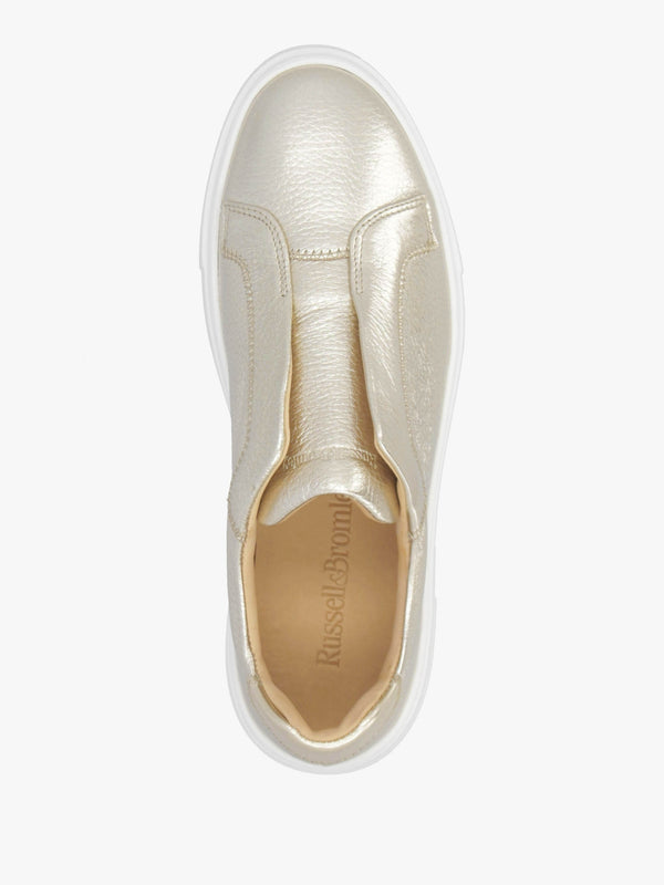 Park Mid Flatform Laceless Gold Leather Trainers