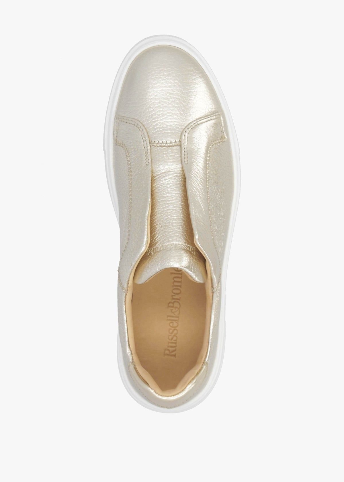 Park Mid Flatform Laceless Gold Leather Trainers