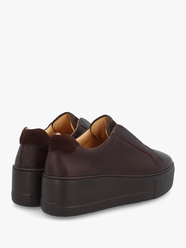 Park Up Laceless Bown Leather Flatform Trainers