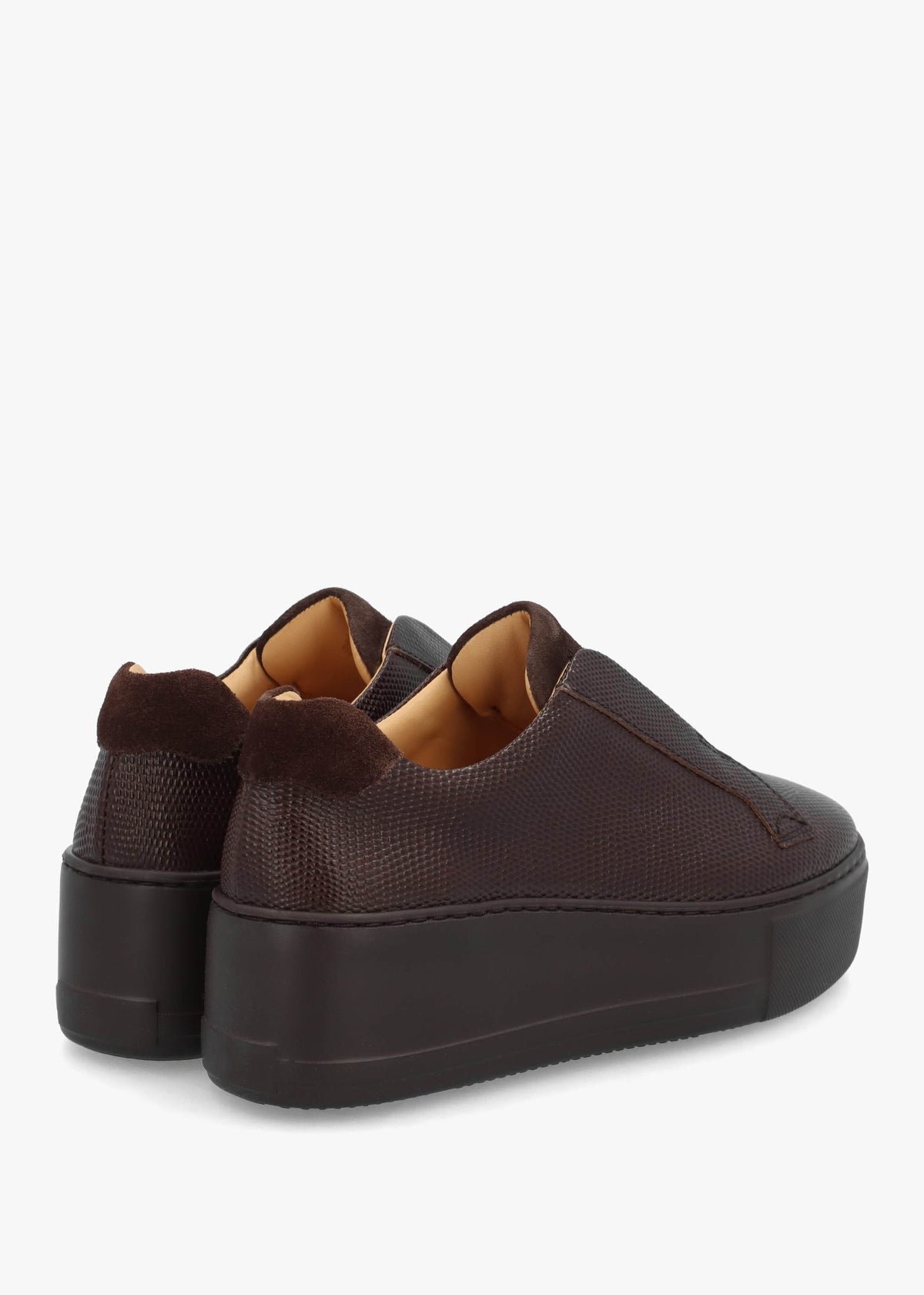 Park Up Laceless Bown Leather Flatform Trainers