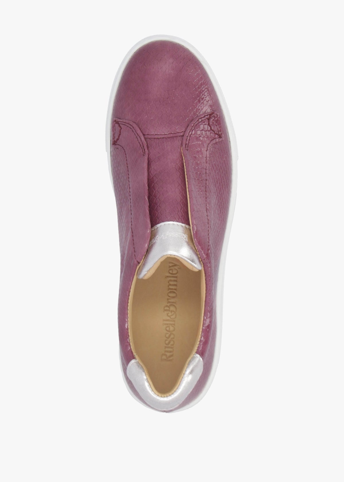 Park Up Laceless Burgundy Reptile Patent Leather Flatform Trainers