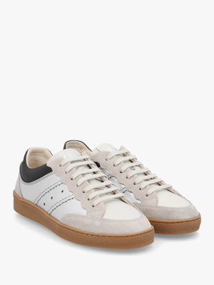 Roller Silver Leather Lace Up Trainers