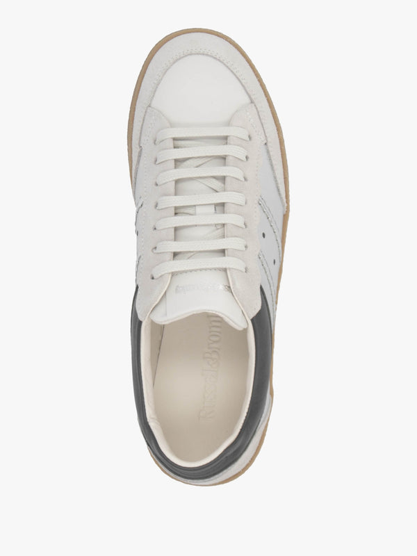 Roller Silver Leather Lace Up Trainers