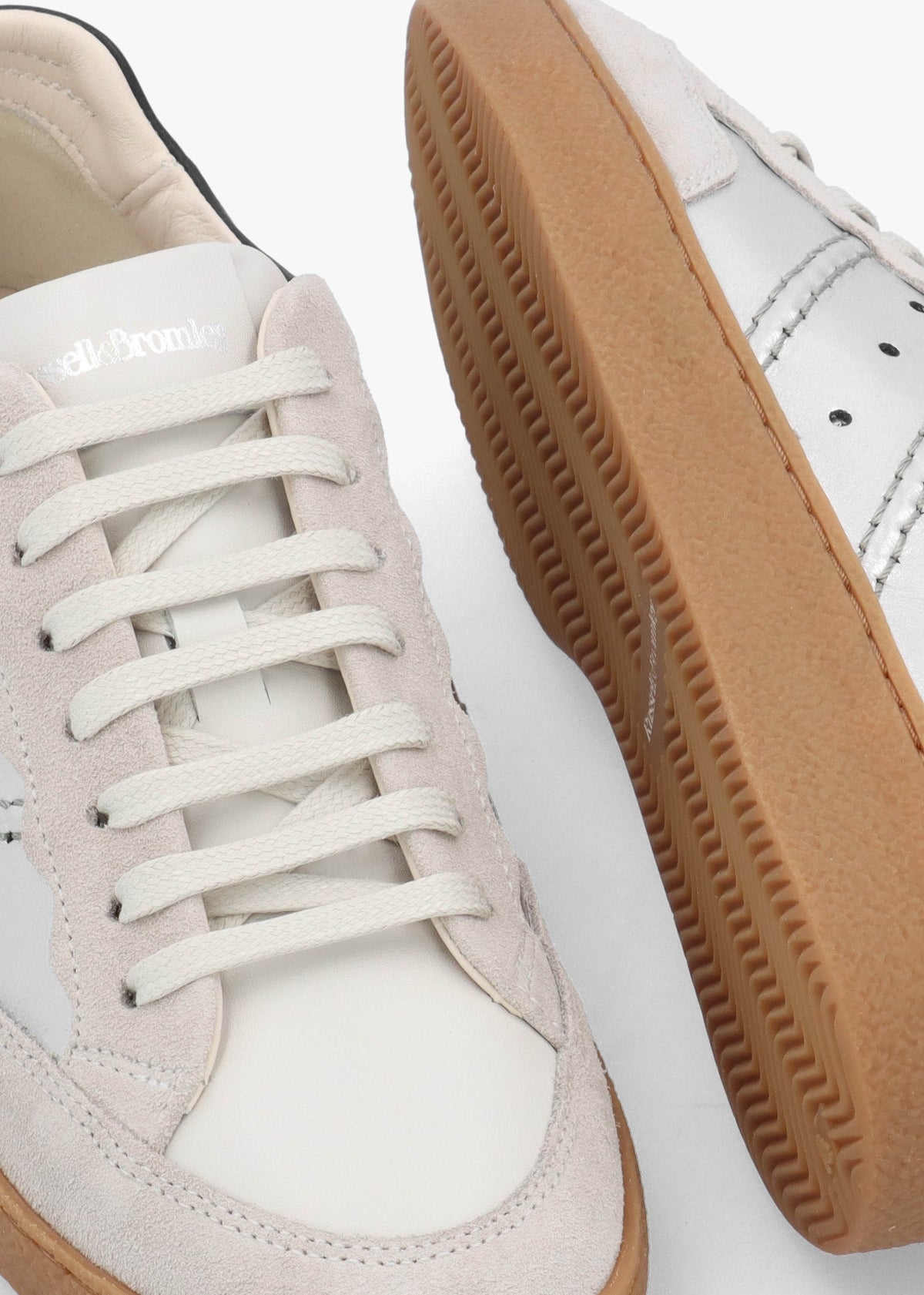 Roller Silver Leather Lace Up Trainers