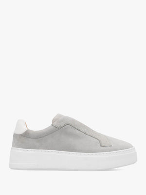 Park Mid Flatform Laceless Grey Suede Trainers