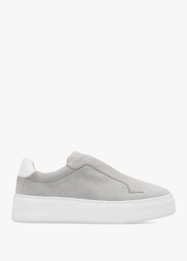 Park Mid Flatform Laceless Grey Suede Trainers