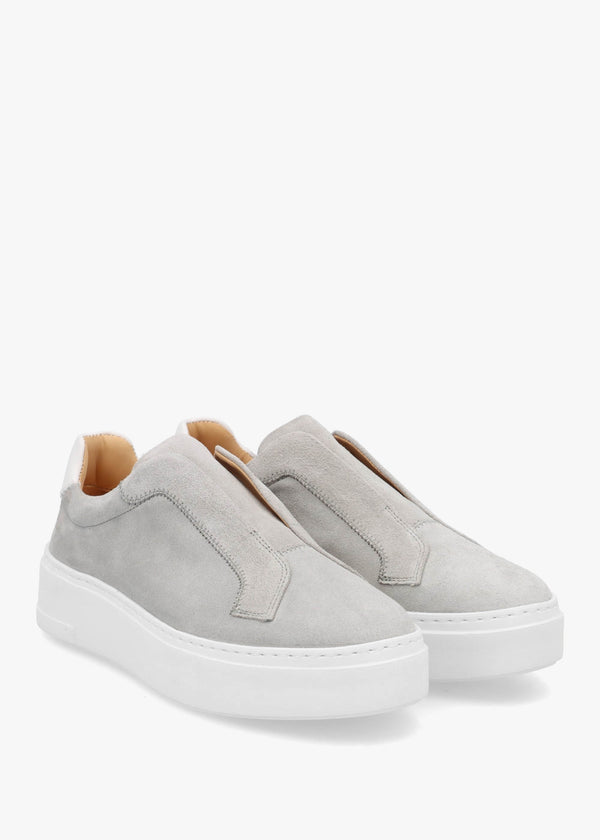 Park Mid Flatform Laceless Grey Suede Trainers