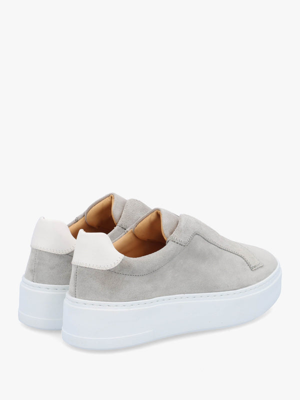 Park Mid Flatform Laceless Grey Suede Trainers