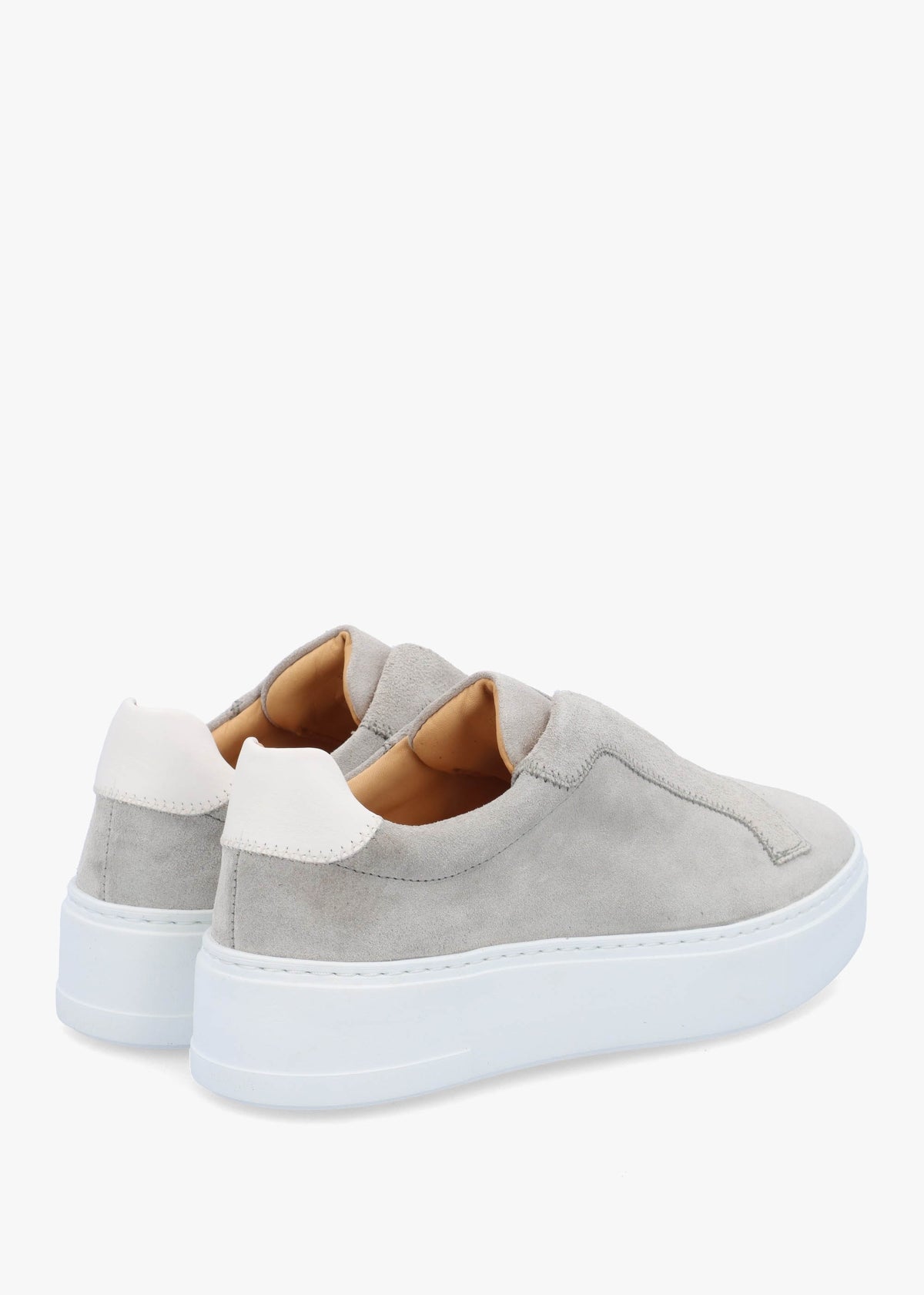 Park Mid Flatform Laceless Grey Suede Trainers
