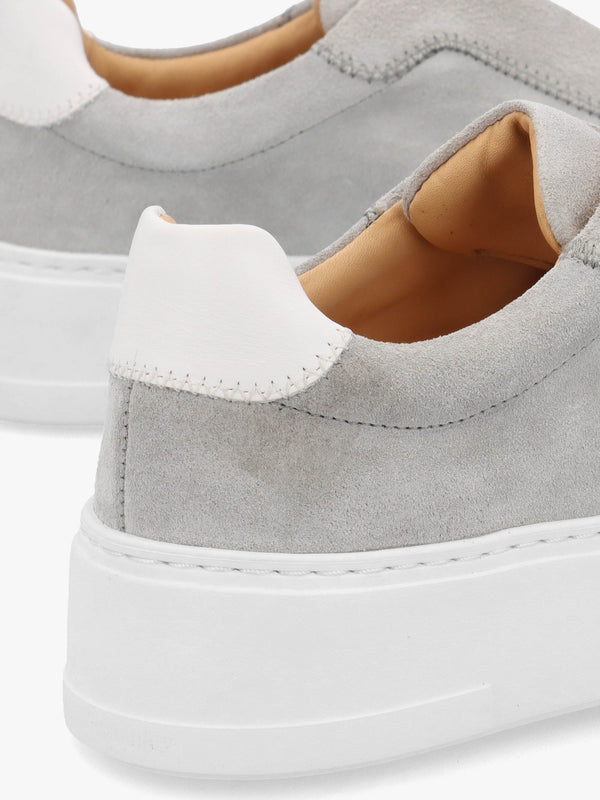 Park Mid Flatform Laceless Grey Suede Trainers