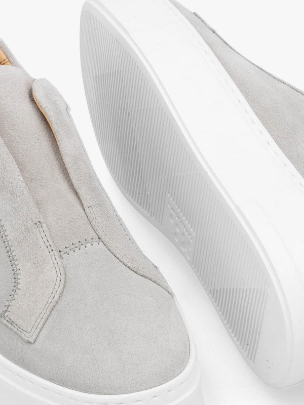 Park Mid Flatform Laceless Grey Suede Trainers