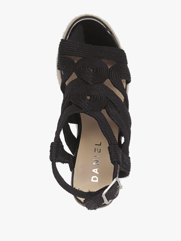 Yope Black Rope High Wedge Espadrille Sandals