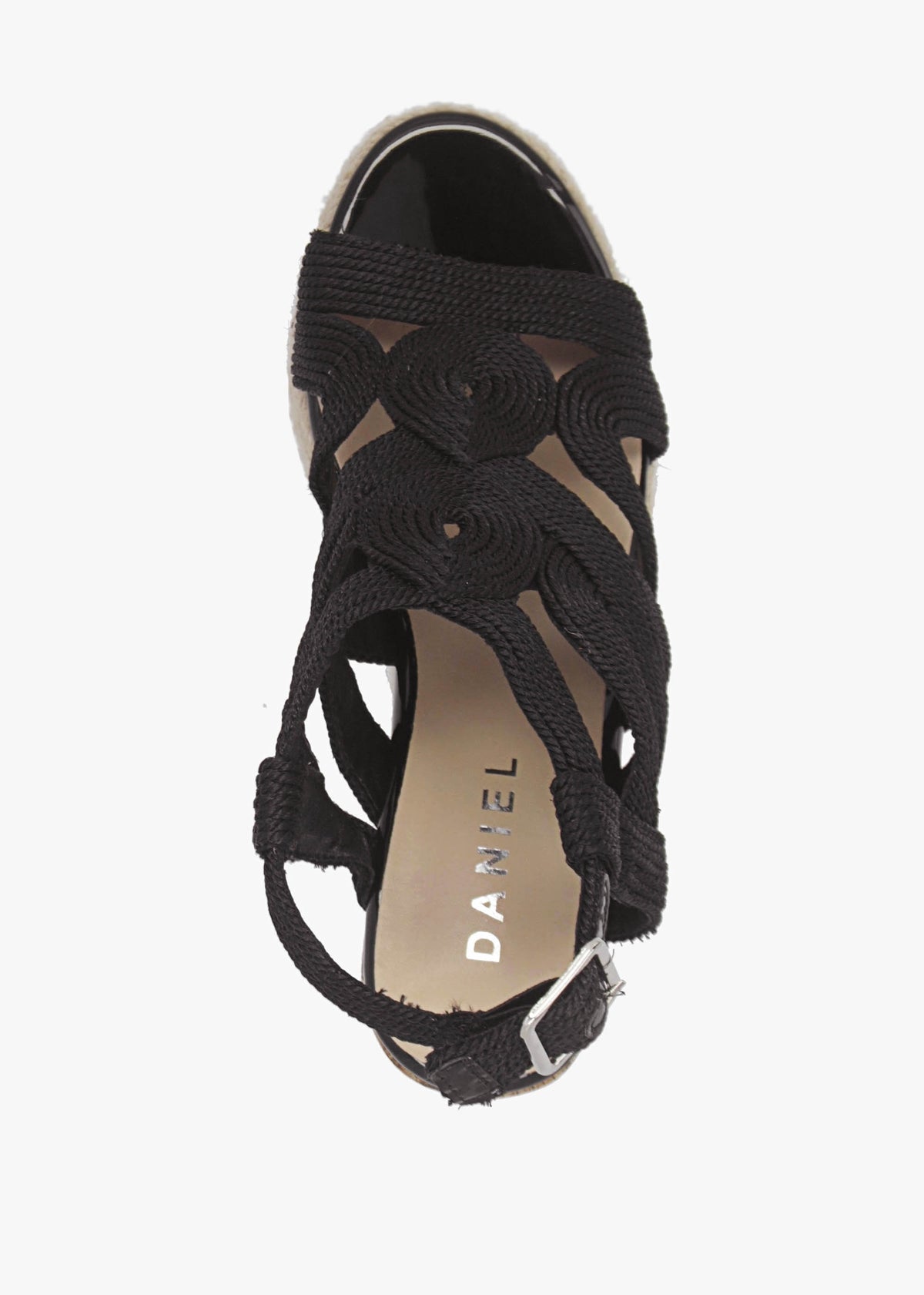 Yope Black Rope High Wedge Espadrille Sandals