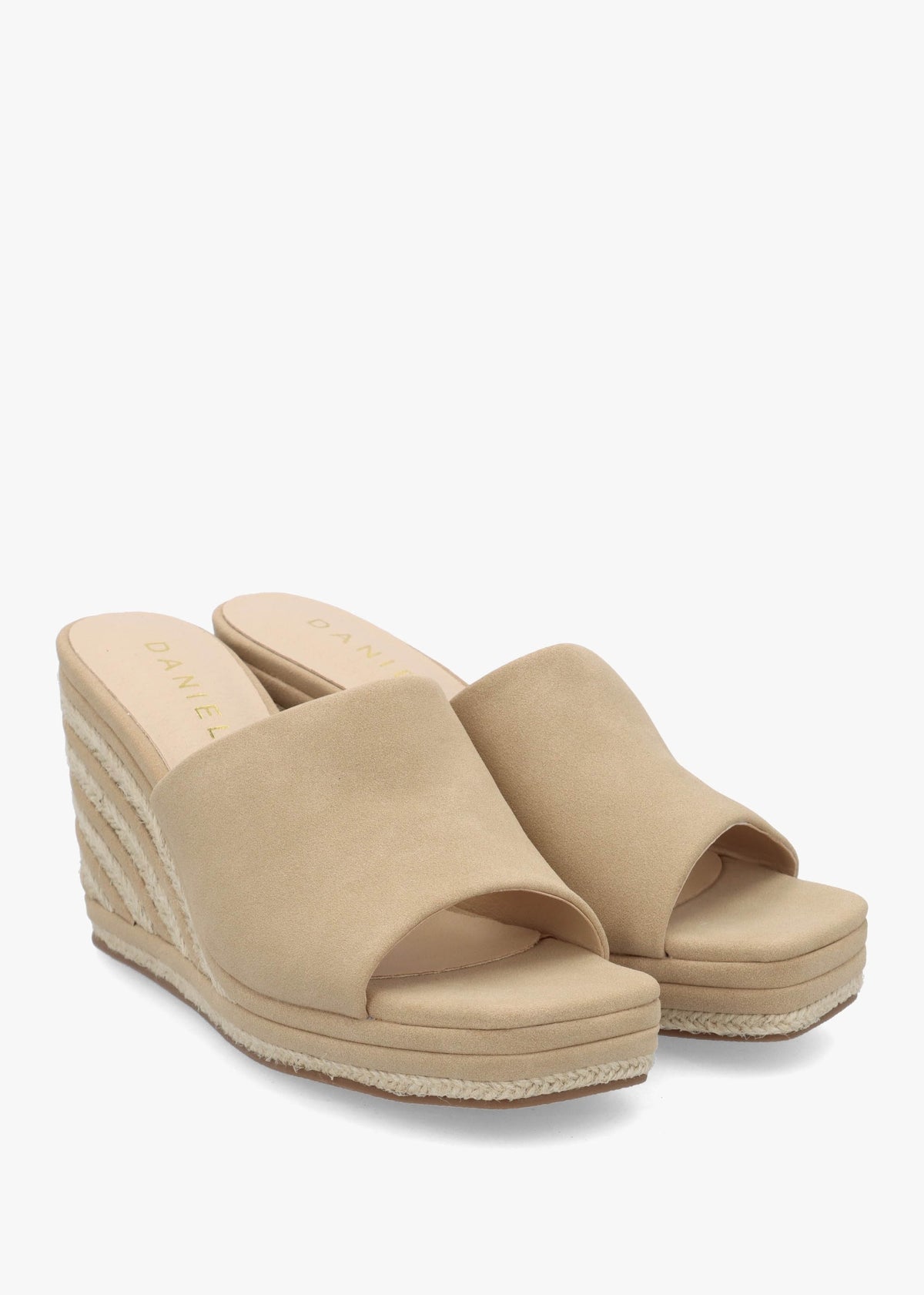 Yana Beige Striped Wedge Espadrilles