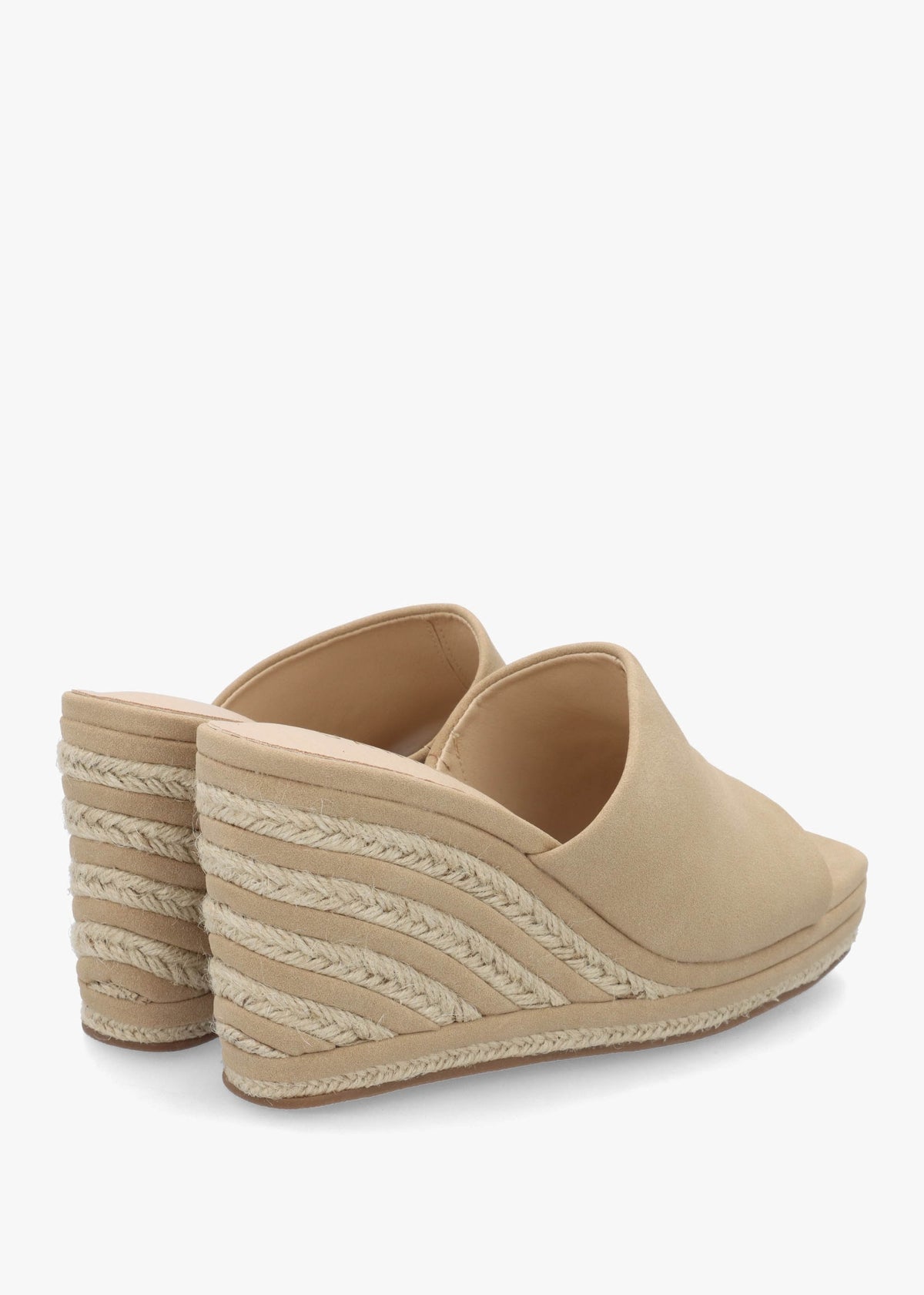 Yana Beige Striped Wedge Espadrilles
