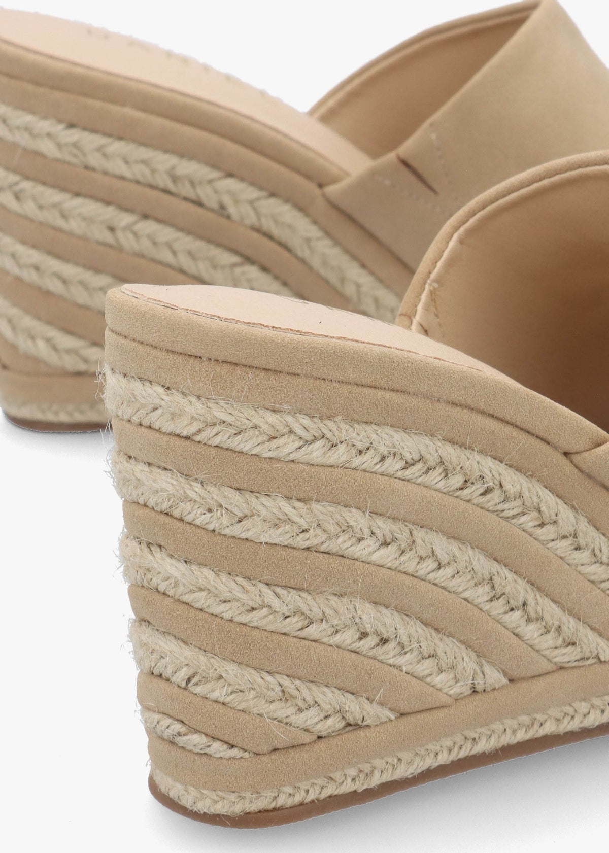Yana Beige Striped Wedge Espadrilles