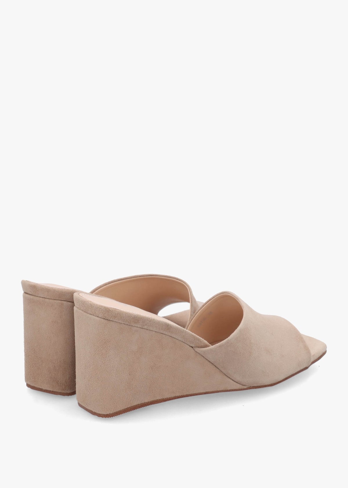 Sayne Beige Suede Wedge Mules