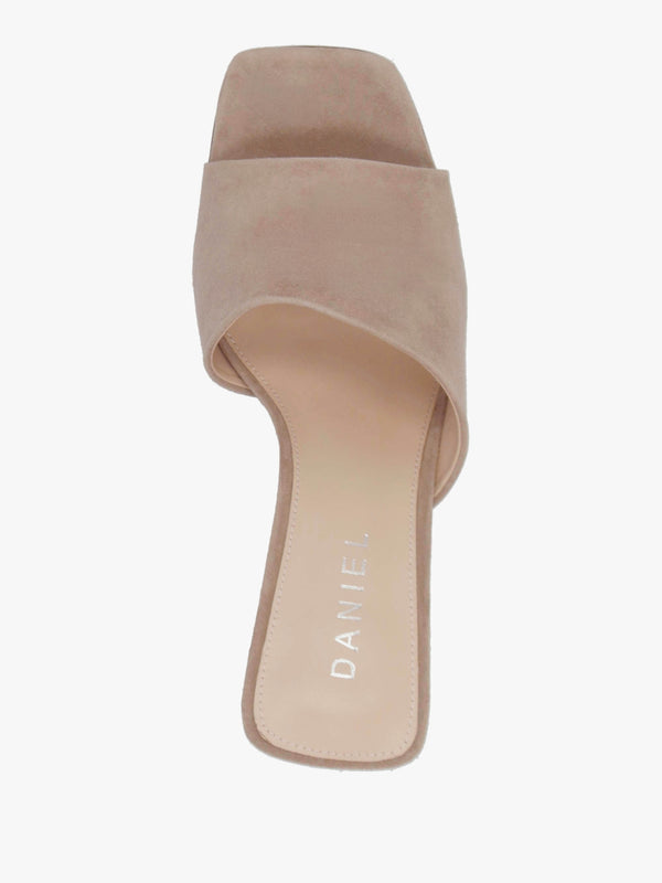 Sayne Beige Suede Wedge Mules
