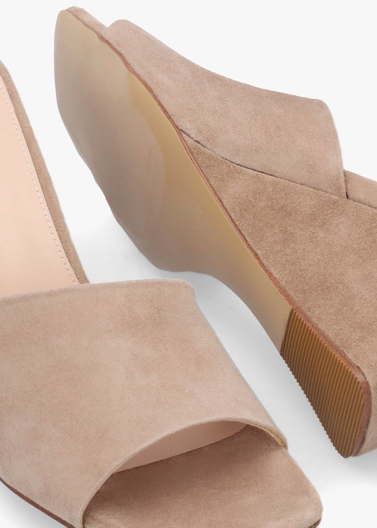 Sayne Beige Suede Wedge Mules
