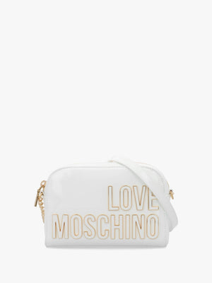 Enameled Logo Bianco Cross-Body Bag