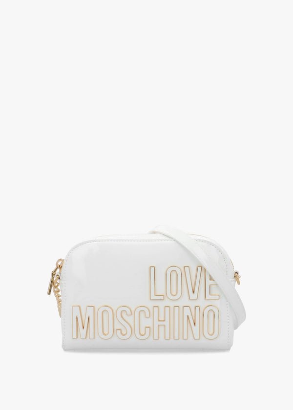 Enameled Logo Bianco Cross-Body Bag