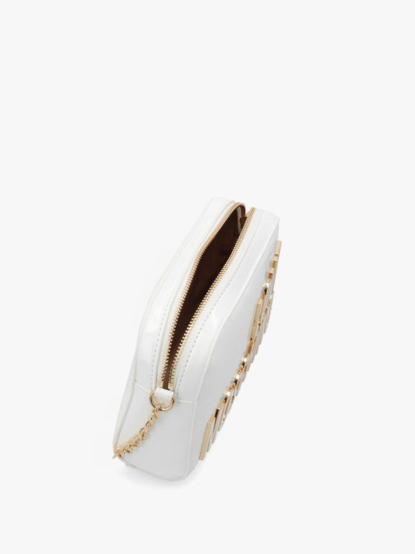 Enameled Logo Bianco Cross-Body Bag