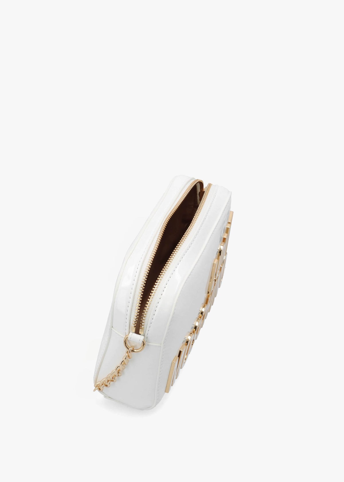 Enameled Logo Bianco Cross-Body Bag