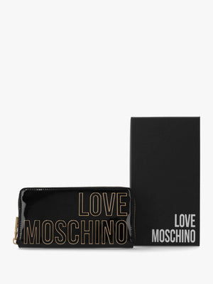 Enameled Logo Nero Zip Around Purse