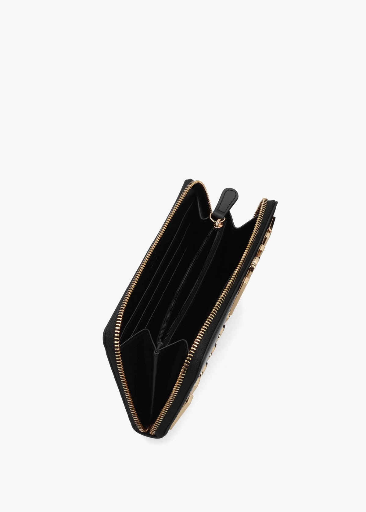 Enameled Logo Nero Zip Around Purse