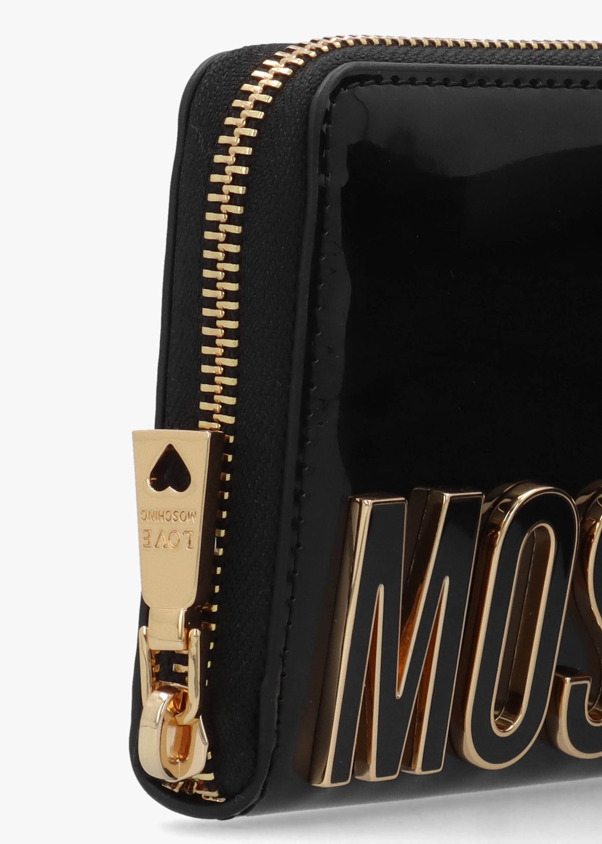 Enameled Logo Nero Zip Around Purse