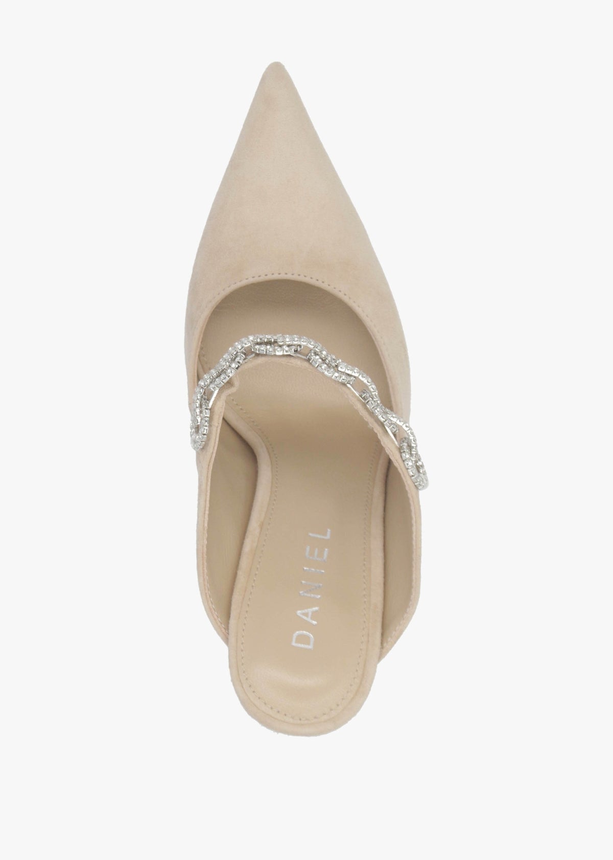 Studio Mary Nude Suede Embellished Heeled Mule Court Shoes