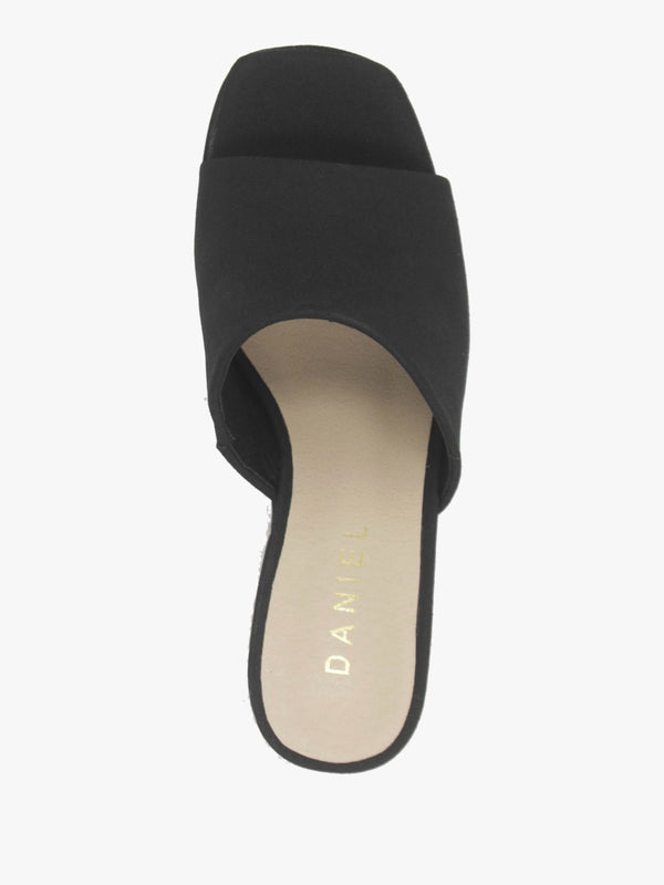 Yana Black Striped Wedge Espadrilles