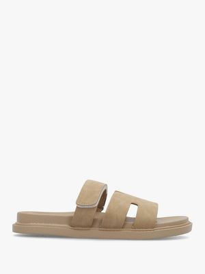 Yemmy Taupe H Bar Flat Mules