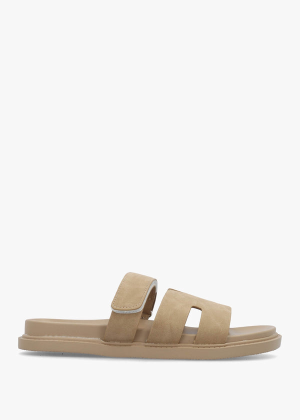 Yemmy Taupe H Bar Flat Mules