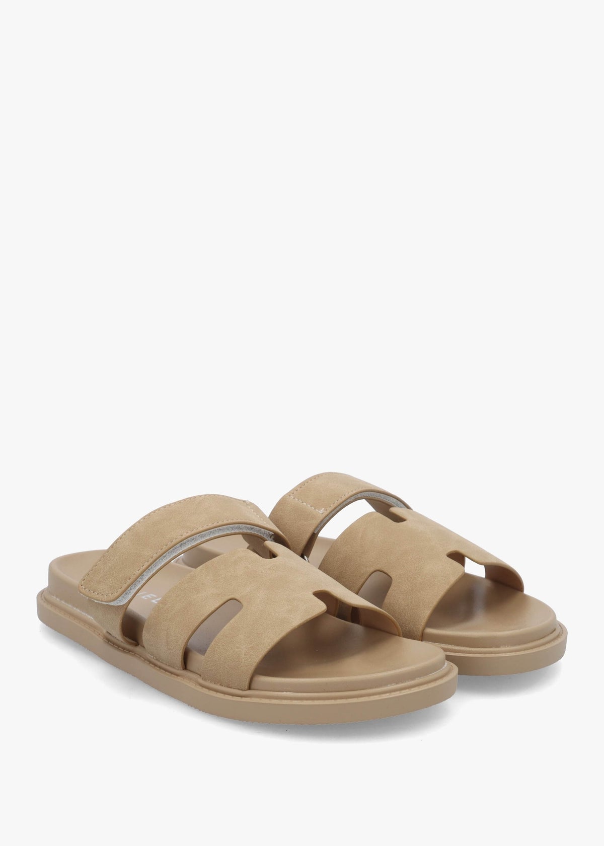 Yemmy Taupe H Bar Flat Mules