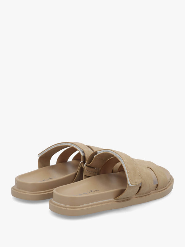 Yemmy Taupe H Bar Flat Mules