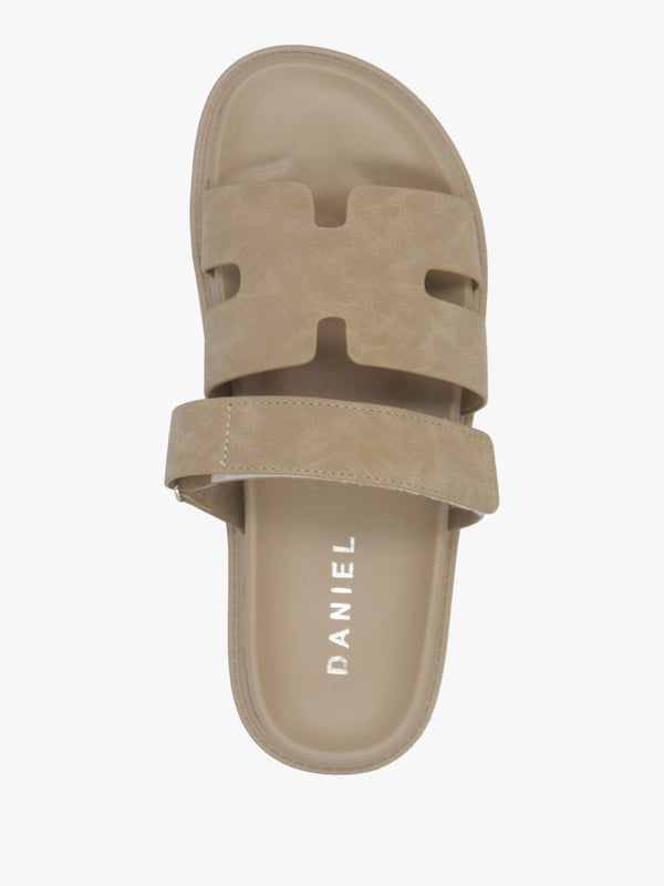 Yemmy Taupe H Bar Flat Mules