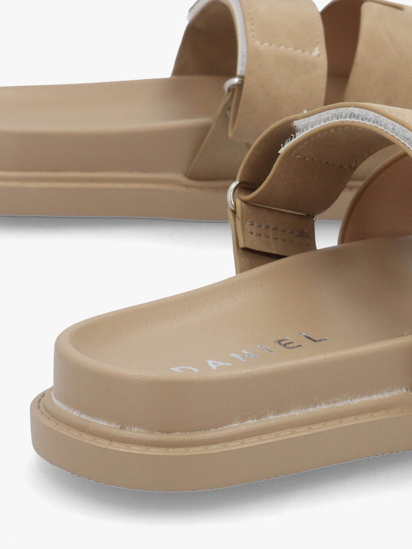 Yemmy Taupe H Bar Flat Mules