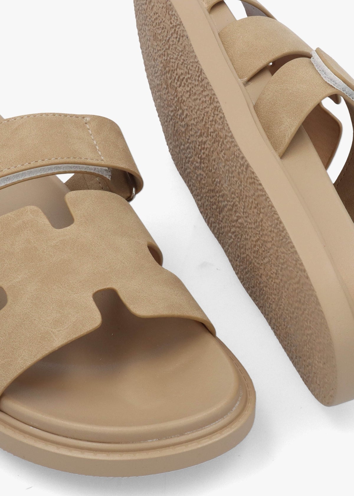 Yemmy Taupe H Bar Flat Mules