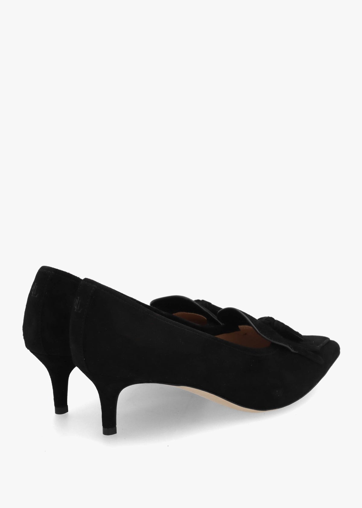 Adrienne Black Suede Kitten Heel Court Shoes