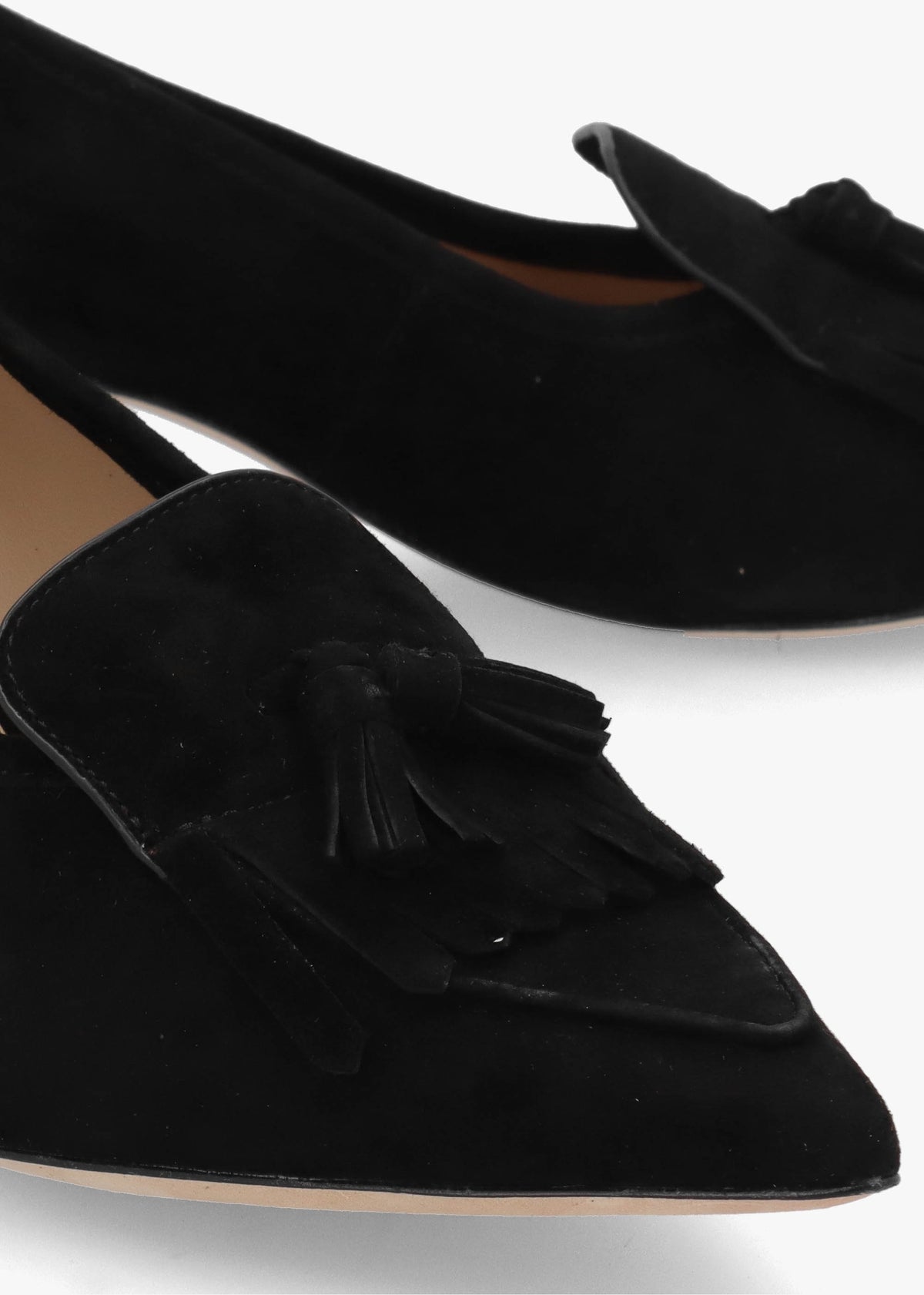 Adrienne Black Suede Kitten Heel Court Shoes