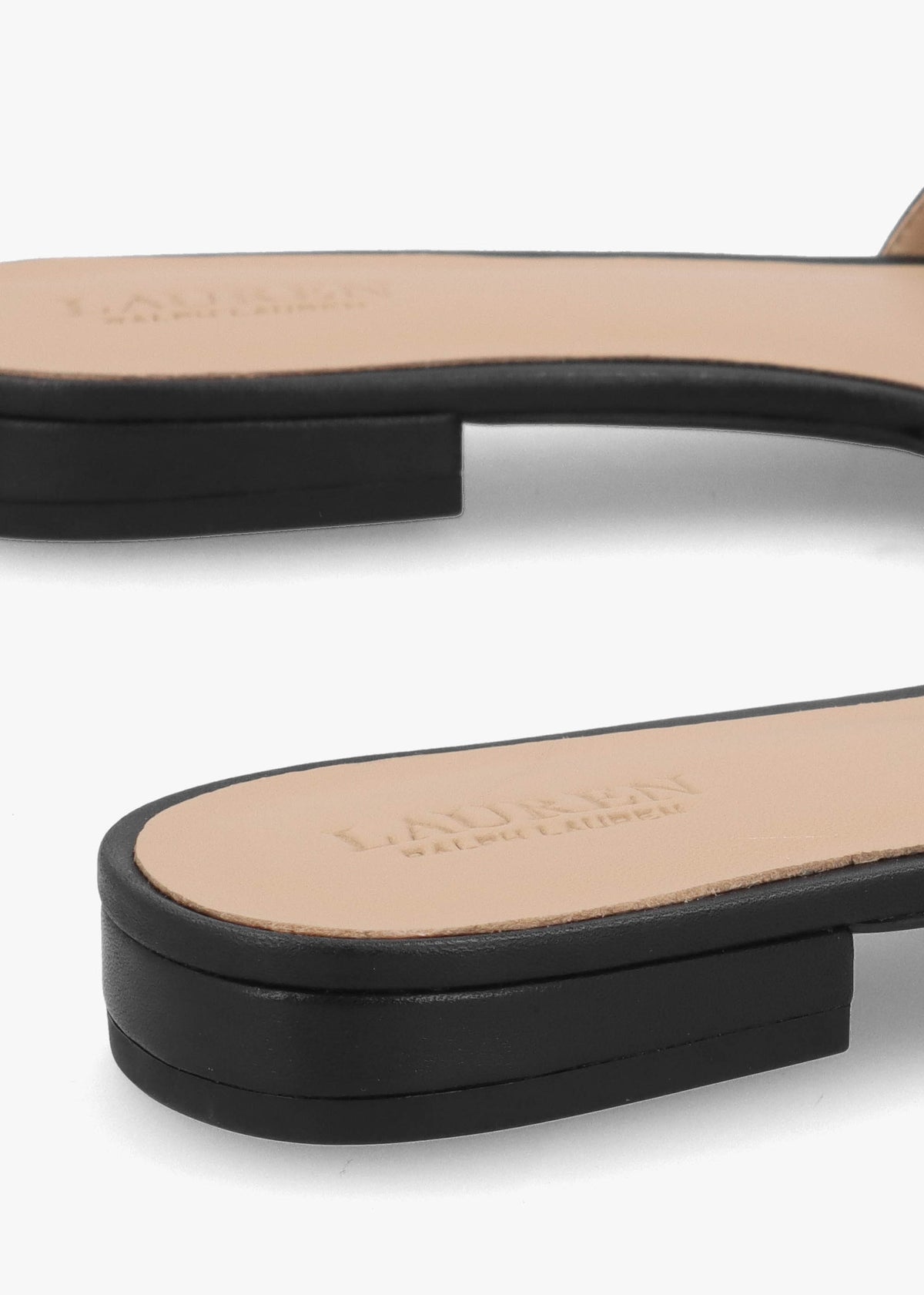 Blaike Black Leather Slide Sandals