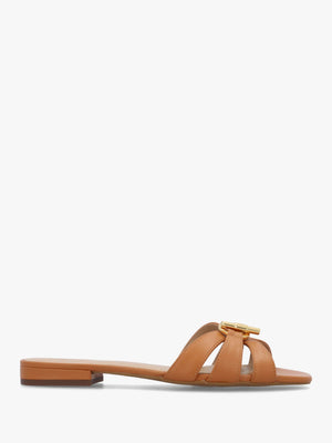 Blaike Caramel Leather Slide Sandals