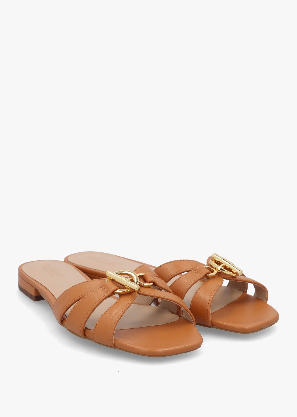 Blaike Caramel Leather Slide Sandals