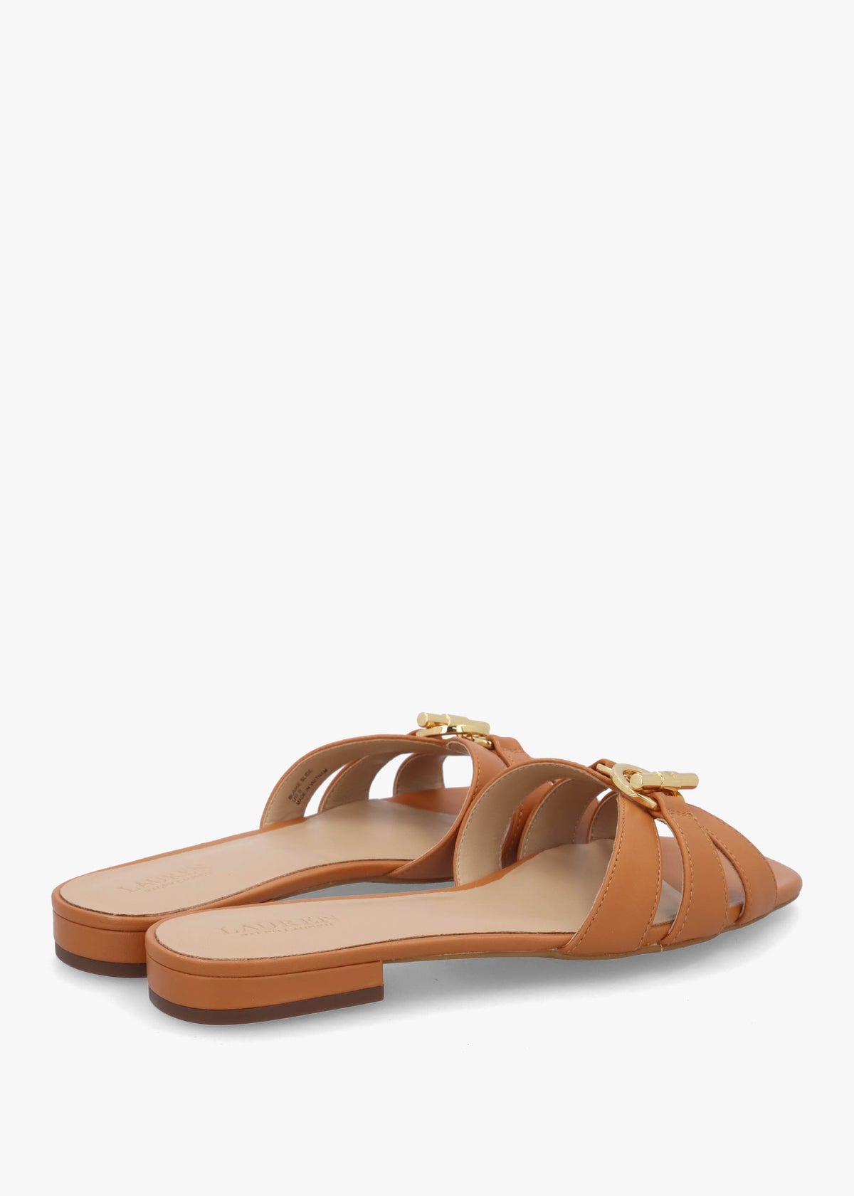 Blaike Caramel Leather Slide Sandals