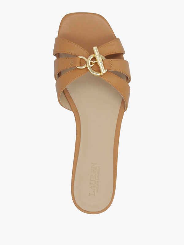 Blaike Caramel Leather Slide Sandals